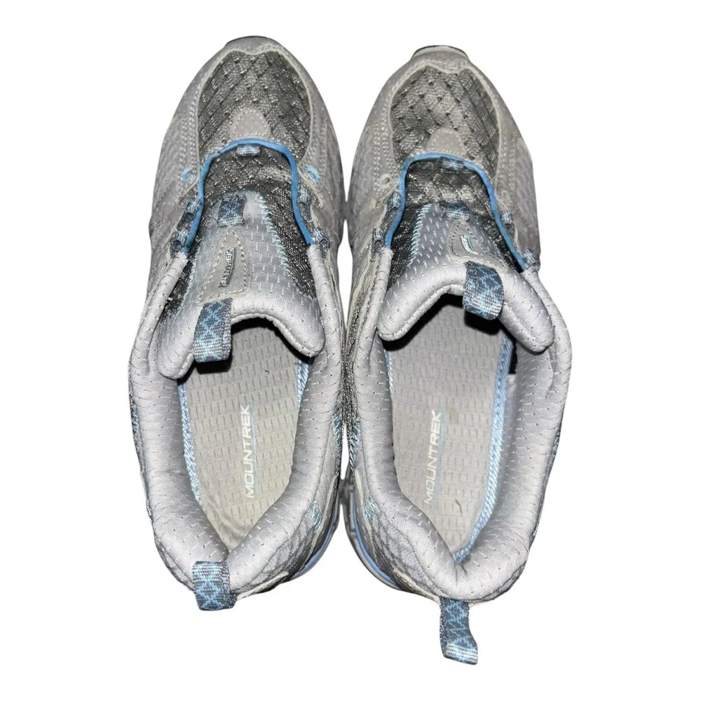 Mountrek Woodland Trail Women's 7 Gray Blue Bungee Hiking Shoes H4080 Gorpecore
